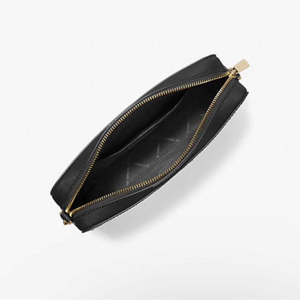 New Michael Kors Black and Gold Saffiano Leather Crossbody Bag - Picture 5 of 9